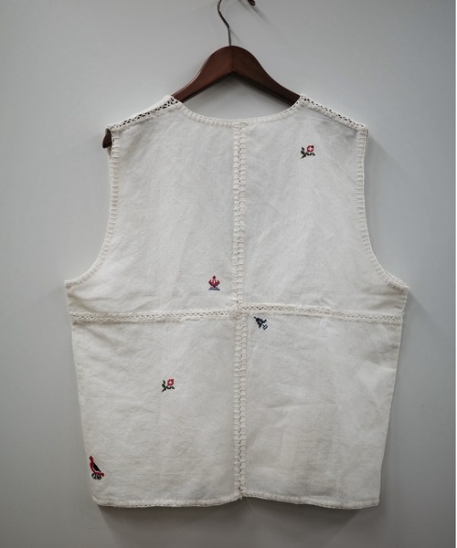 BEAVER（ビーバー）の「INDIA IS BEAUTIFUL/インディアイズビューティフル　COTTON LINEN VEST　コットンリネンベスト　RD-23SS-012（ベスト・レディース・ホワイト・FREE）」の8枚目の写真