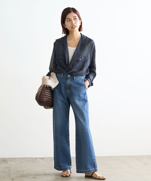 【IÉNA】ポリエステルシアーカシュクールシャツ IENA（イエナ）の「ポリエステルシアーカシュクールシャツ（シャツ
