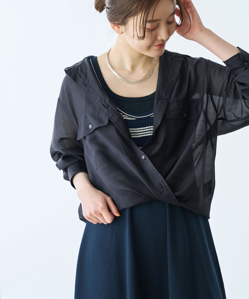 IENA - 【IÉNA】ポリエステルシアーカシュクールシャツ ポリエステルシアーカシュクールシャツ | イエナ(IENA) | マルイ