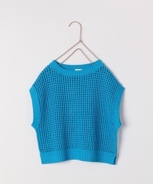 LOWRYS FARM（ローリーズファーム）の「メッシュニットプルオーバー　190384（ニット/セーター・キッズ・ホワイト/イエロー/ブルー・110cm/120cm/130cm/140cm/150cm）」の2枚目の写真