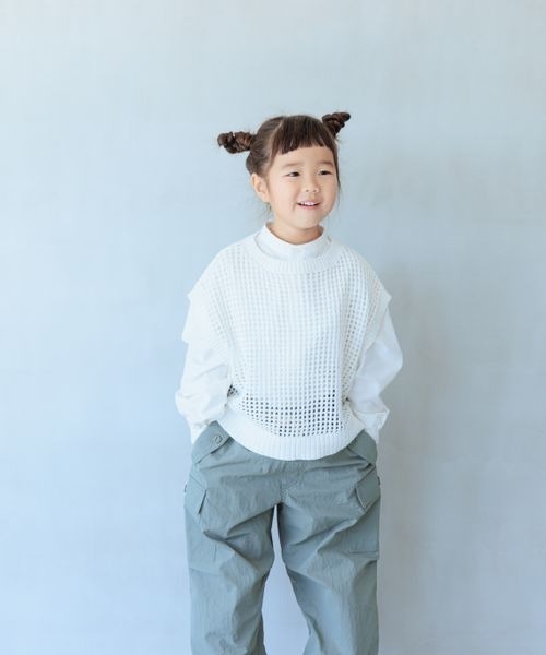 LOWRYS FARM（ローリーズファーム）の「メッシュニットプルオーバー　190384（ニット/セーター・キッズ・ホワイト/イエロー/ブルー・110cm/120cm/130cm/140cm/150cm）」の8枚目の写真