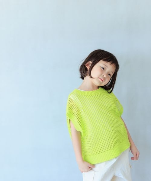 LOWRYS FARM（ローリーズファーム）の「メッシュニットプルオーバー　190384（ニット/セーター・キッズ・ホワイト/イエロー/ブルー・110cm/120cm/130cm/140cm/150cm）」の4枚目の写真