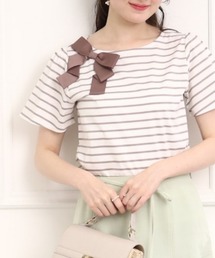 couture brooch | 【大人の甘さをプラス。】袖フレアリボンデザインT(Tシャツ/カットソー)