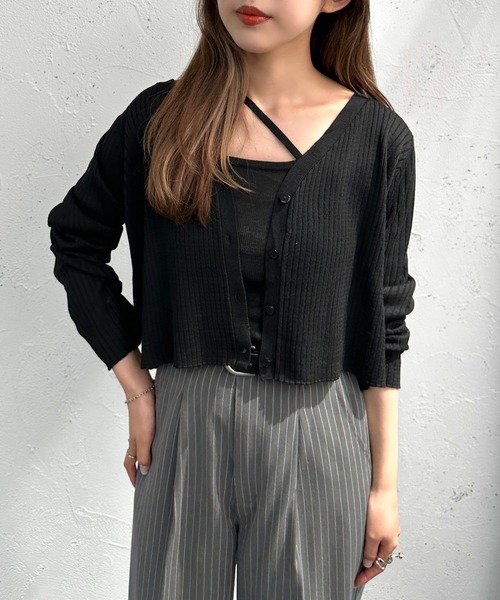 セール】変形ニットキャミ+カーディガンセット【ZOZOTOWN限定アイテム