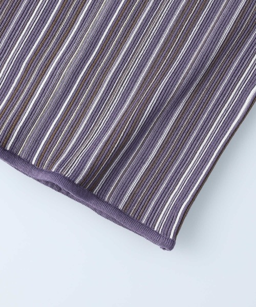 HONEYSUCKLE ROSE(ハニーサックルローズ)の「【HONEYSUCKLE ROSE】ストライプタンクトップ(タンクトップ・レディース・ベージュ/パープル/オフホワイト・M/L)」の16枚目の写真