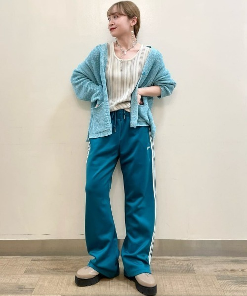 HONEYSUCKLE ROSE(ハニーサックルローズ)の「【HONEYSUCKLE ROSE】ストライプタンクトップ(タンクトップ・レディース・ベージュ/パープル/オフホワイト・M/L)」の17枚目の写真