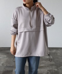 CREARE -LINO- | ダンボール ビックシルエット スタンドカラー ハーフジップ アノラックシャツ <ユニセックス>(Tシャツ/カットソー)