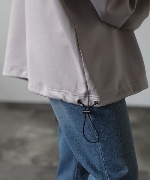 CREARE -LINO-(クレアーレリノ)の「ダンボール ビックシルエット スタンドカラー ハーフジップ アノラックシャツ <ユニセックス>(Tシャツ/カットソー・メンズ・ブラック/グレイッシュベージュ・L/M)」の18枚目の写真