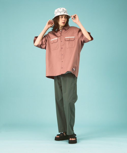 Dickies(ディッキーズ)の「【Dickies / ディッキーズ】SHORT SLEEVE WIDE WORK SHIRT/ショートスリーブ ワイドワークシャツ(シャツ/ブラウス・メンズ・ピンク/グリーン系その他/スミクロ/オレンジ・S/M/XL/L)」の5枚目の写真