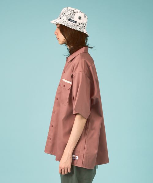 Dickies(ディッキーズ)の「【Dickies / ディッキーズ】SHORT SLEEVE WIDE WORK SHIRT/ショートスリーブ ワイドワークシャツ(シャツ/ブラウス・メンズ・ピンク/グリーン系その他/スミクロ/オレンジ・S/M/XL/L)」の7枚目の写真