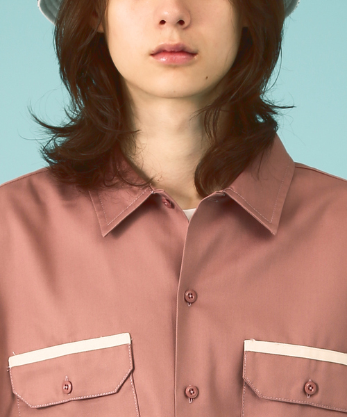 Dickies(ディッキーズ)の「【Dickies / ディッキーズ】SHORT SLEEVE WIDE WORK SHIRT/ショートスリーブ ワイドワークシャツ(シャツ/ブラウス・メンズ・ピンク/グリーン系その他/スミクロ/オレンジ・S/M/XL/L)」の9枚目の写真