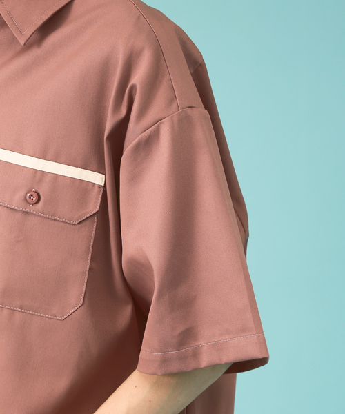 Dickies(ディッキーズ)の「【Dickies / ディッキーズ】SHORT SLEEVE WIDE WORK SHIRT/ショートスリーブ ワイドワークシャツ(シャツ/ブラウス・メンズ・ピンク/グリーン系その他/スミクロ/オレンジ・S/M/XL/L)」の10枚目の写真