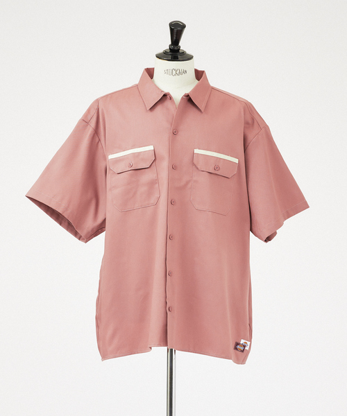 Dickies(ディッキーズ)の「【Dickies / ディッキーズ】SHORT SLEEVE WIDE WORK SHIRT/ショートスリーブ ワイドワークシャツ(シャツ/ブラウス・メンズ・ピンク/グリーン系その他/スミクロ/オレンジ・S/M/XL/L)」の13枚目の写真