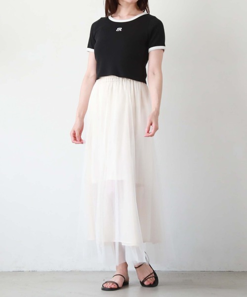 archives(アルシーヴ)の「刺繍テレコチビTee(Tシャツ/カットソー・レディース・オフホワイト/ホワイト×ブラック/ホワイト×ブルー/ブラック・MEDIUM)」の18枚目の写真