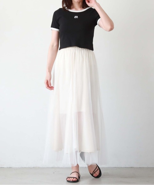 archives(アルシーヴ)の「刺繍テレコチビTee(Tシャツ/カットソー・レディース・オフホワイト/ホワイト×ブラック/ホワイト×ブルー/ブラック・MEDIUM)」の19枚目の写真