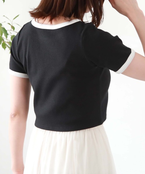 archives(アルシーヴ)の「刺繍テレコチビTee(Tシャツ/カットソー・レディース・オフホワイト/ホワイト×ブラック/ホワイト×ブルー/ブラック・MEDIUM)」の17枚目の写真