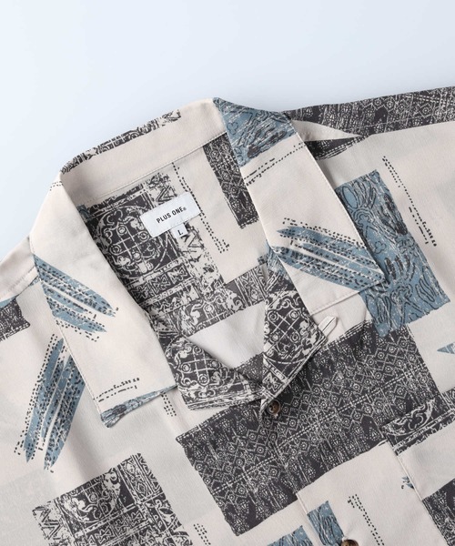 PLUS ONE(プラスワン)の「【PLUS ONE】総柄半袖シャツ(シャツ/ブラウス・メンズ・ブラック/ベージュ/ホワイト・XL/M/L)」の16枚目の写真