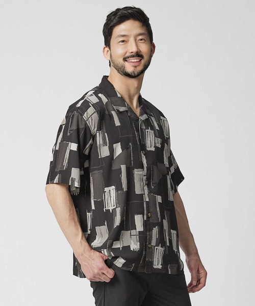 PLUS ONE（プラスワン）の「PLUS ONE(プラスワン)総柄半袖シャツ（シャツ/ブラウス・メンズ・ブラック/ベージュ/ホワイト・XL/M/L）」の22枚目の写真