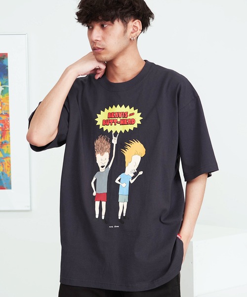 SILVER BULLET(シルバーバレット)の「『BEAVIS AND BUTT-HEAD/ビーバス・アンド・バットヘッド』フロントプリントTEE(Tシャツ/カットソー・メンズ・オフホワイト/スミクロ/ネイビー・L/M)」の3枚目の写真