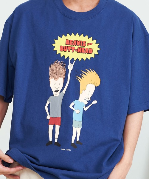 SILVER BULLET(シルバーバレット)の「『BEAVIS AND BUTT-HEAD/ビーバス・アンド・バットヘッド』フロントプリントTEE(Tシャツ/カットソー・メンズ・オフホワイト/スミクロ/ネイビー・L/M)」の5枚目の写真
