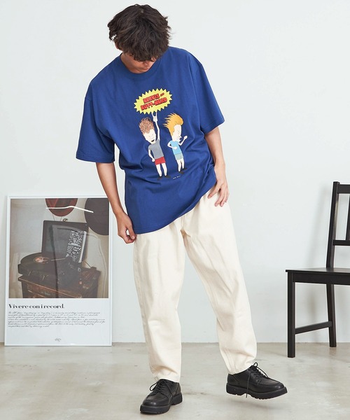 SILVER BULLET(シルバーバレット)の「『BEAVIS AND BUTT-HEAD/ビーバス・アンド・バットヘッド』フロントプリントTEE(Tシャツ/カットソー・メンズ・オフホワイト/スミクロ/ネイビー・L/M)」の9枚目の写真