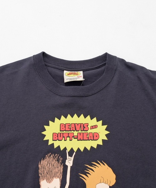 SILVER BULLET(シルバーバレット)の「『BEAVIS AND BUTT-HEAD/ビーバス・アンド・バットヘッド』フロントプリントTEE(Tシャツ/カットソー・メンズ・オフホワイト/スミクロ/ネイビー・L/M)」の14枚目の写真