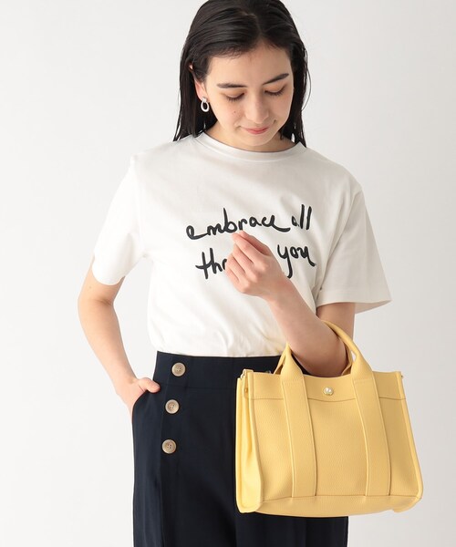 OPAQUE.CLIP（オペークドットクリップ）の「◆スクエアトートバッグ【2WAY】（トートバッグ・レディース・ブラック/ライトブルー/グレー/オフホワイト/イエロー・00）」の5枚目の写真