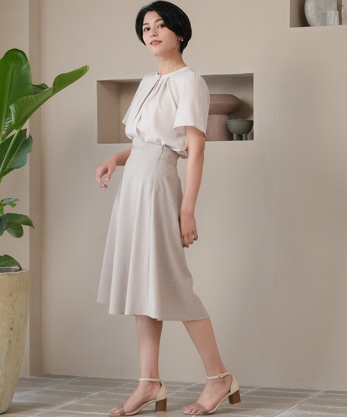 TRUDEA(トルディア)の「とろみバンドカラー2WAYブラウス(シャツ/ブラウス・レディース・ピンクベージュ/ベージュ/ライトグレー/ホワイト/ラベンダー・SMALL/MEDIUM/LARGE)」の10枚目の写真