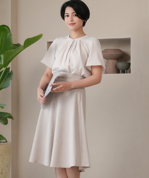TRUDEA(トルディア)の「とろみバンドカラー2WAYブラウス(シャツ/ブラウス・レディース・ピンクベージュ/ベージュ/ライトグレー/ホワイト/ラベンダー・SMALL/MEDIUM/LARGE)」の9枚目の写真