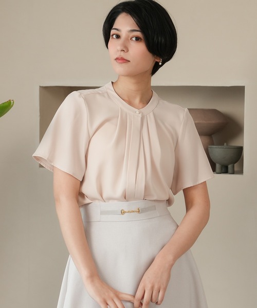 TRUDEA(トルディア)の「とろみバンドカラー2WAYブラウス(シャツ/ブラウス・レディース・ピンクベージュ/ベージュ/ライトグレー/ホワイト/ラベンダー・SMALL/MEDIUM/LARGE)」の12枚目の写真