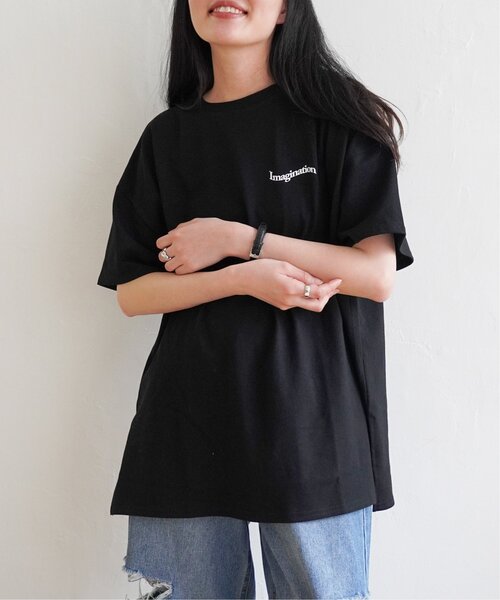 VENCEEXCHANGE（ヴァンスエクスチェンジ）の「ニュアンスプリントビッグTシャツ（Tシャツ/カットソー・レディース・グレー/パープル/ブラック/オフホワイト/ブルー・M）」の10枚目の写真
