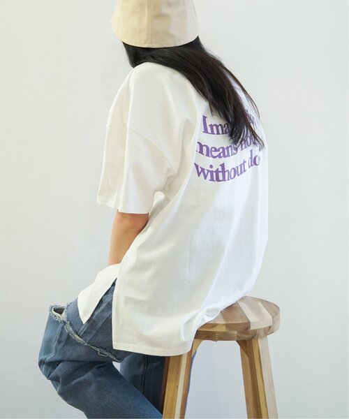 VENCEEXCHANGE（ヴァンスエクスチェンジ）の「ニュアンスプリントビッグTシャツ（Tシャツ/カットソー・レディース・グレー/パープル/ブラック/オフホワイト/ブルー・M）」の12枚目の写真