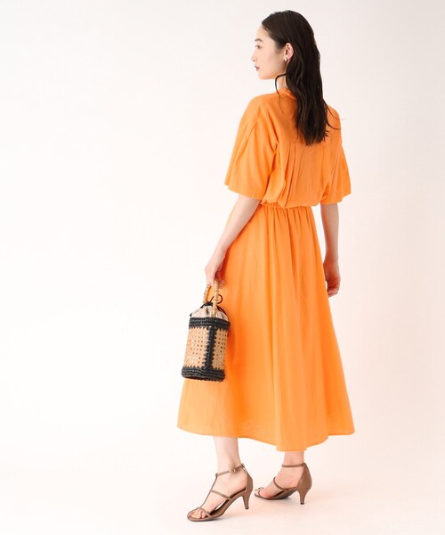 セットアップ対応フレンチリネン混バンドカラーシャツ【洗濯機洗い可】