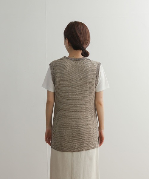 URBAN RESEARCH DOORS(アーバンリサーチドアーズ)の「透かし編みノースリーブニット(ニット/セーター)」 - WEAR