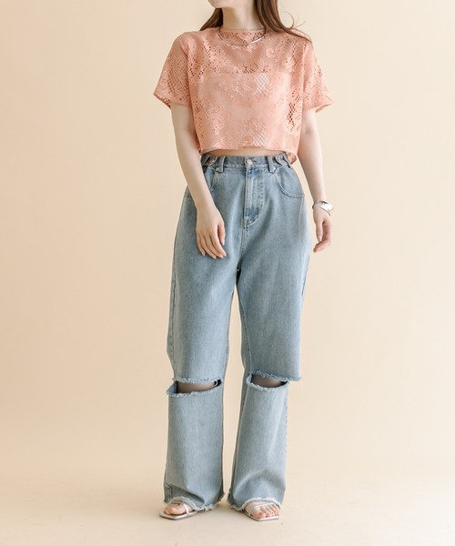 mline（エムライン）の「[mline]WZIPレーストップス（カーディガン/ボレロ・レディース・ブラック/アイボリー/オレンジ・FREE）」の15枚目の写真