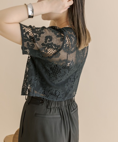 mline（エムライン）の「[mline]WZIPレーストップス（カーディガン/ボレロ・レディース・ブラック/アイボリー/オレンジ・FREE）」の18枚目の写真