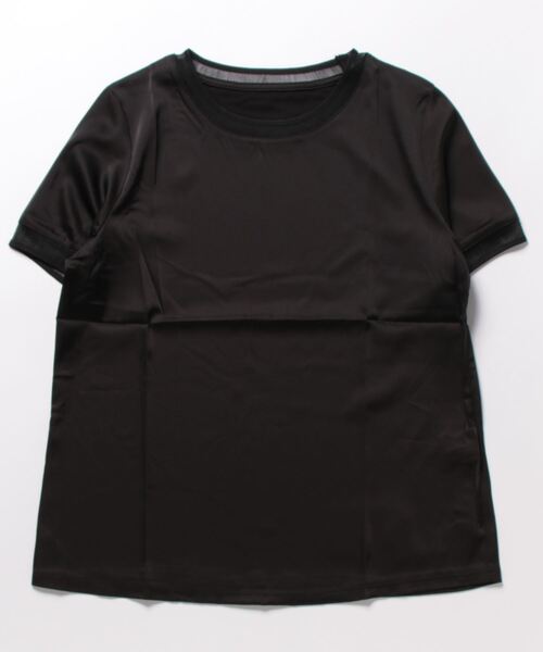 BLANC FICELLE(ブランフィセル)の「ライン入り クルーネック Tシャツ(Tシャツ/カットソー・レディース・アイボリー/ブラック/ベージュ・M/L/XL)」の5枚目の写真