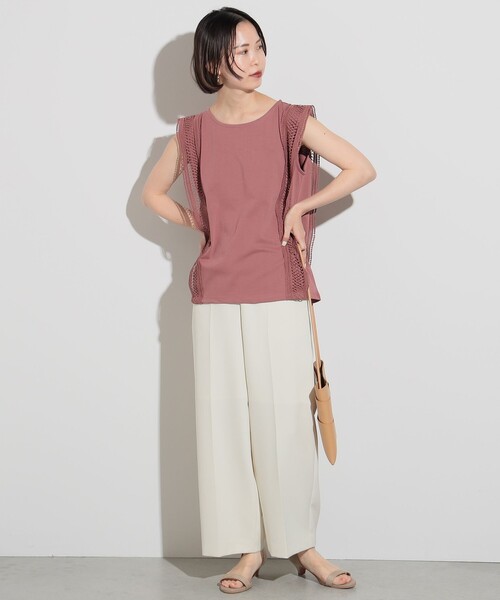 セール】BEAMS HEART / レース ノースリーブプルオーバー（T