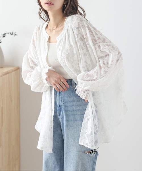 La-gemme(ラジェム)の「シフォンブラウス(シャツ/ブラウス・レディース・ホワイト/ブラック・フリー)」の1枚目の写真