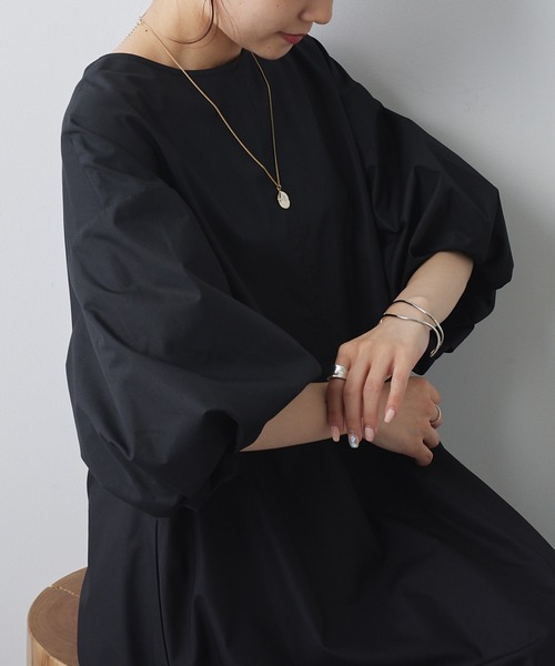 PUAL CE CIN（ピュアルセシン）の「【Du noir】バルーン袖2WAYワンピース（ワンピース・レディース・ベージュ/ブラック・FREE）」の18枚目の写真