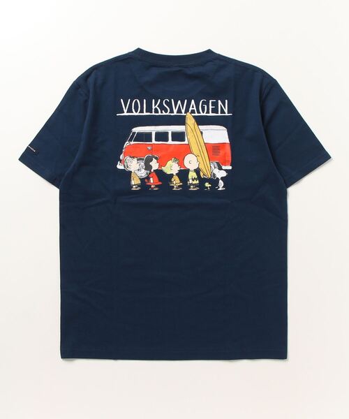 PEANUTS（ピーナッツ）の「PEANUTS ｽﾇｰﾋﾟｰ/ﾌｫﾙｸｽﾜｰｹﾞﾝ ﾀﾞﾌﾞﾙﾈｰﾑｺﾗﾎﾞ 親子お揃いで着れる半袖Tシャツ（Tシャツ/カットソー・レディース・ホワイト系/ホワイト系1/ホワイト系2/ネイビー系/ブルー系/ピンク系/ホワイト/ブルー/ピンク/ネイビー・M/L/LL）」の16枚目の写真