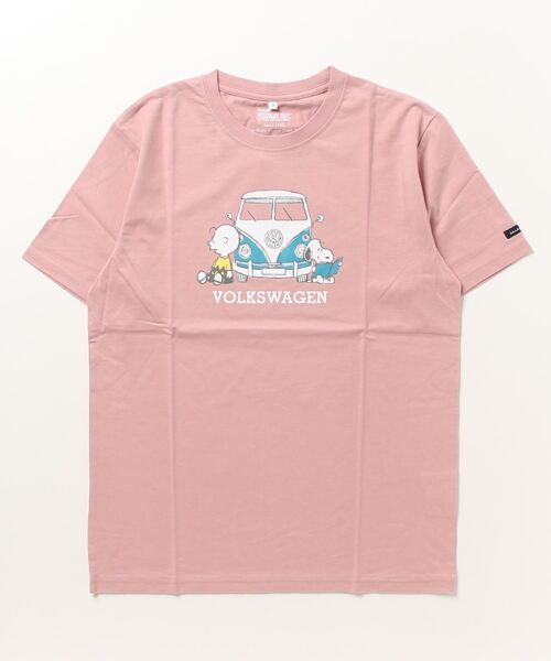 PEANUTS（ピーナッツ）の「PEANUTS ｽﾇｰﾋﾟｰ/ﾌｫﾙｸｽﾜｰｹﾞﾝ ﾀﾞﾌﾞﾙﾈｰﾑｺﾗﾎﾞ 親子お揃いで着れる半袖Tシャツ（Tシャツ/カットソー・レディース・ホワイト系/ホワイト系1/ホワイト系2/ネイビー系/ブルー系/ピンク系/ホワイト/ブルー/ピンク/ネイビー・M/L/LL）」の15枚目の写真