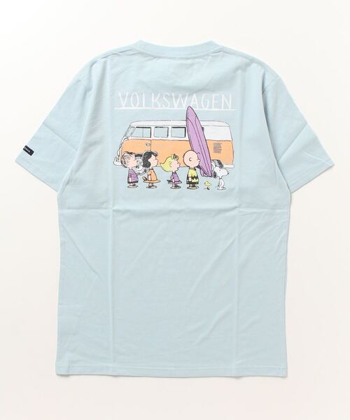 PEANUTS（ピーナッツ）の「PEANUTS ｽﾇｰﾋﾟｰ/ﾌｫﾙｸｽﾜｰｹﾞﾝ ﾀﾞﾌﾞﾙﾈｰﾑｺﾗﾎﾞ 親子お揃いで着れる半袖Tシャツ（Tシャツ/カットソー・レディース・ホワイト系/ホワイト系1/ホワイト系2/ネイビー系/ブルー系/ピンク系/ホワイト/ブルー/ピンク/ネイビー・M/L/LL）」の13枚目の写真