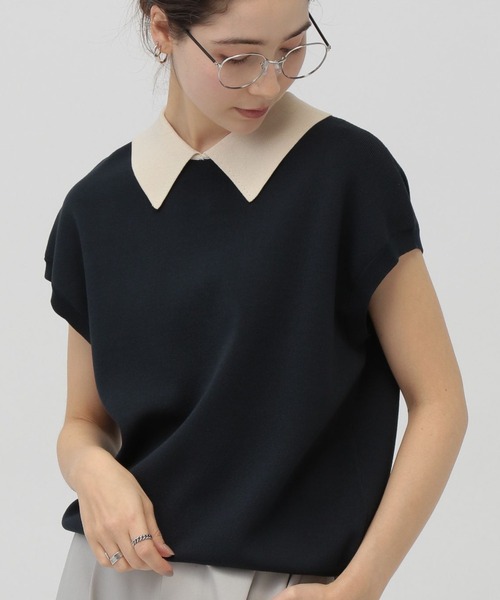 濃紺ニット　ワイドパンツ パールボタン付き JILL by JILL STUART｜パールボタンワイドパンツ | Rakuten