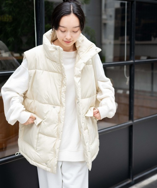 WEGO（ウィゴー）の「WEGO/パデッドベスト（ダウンベスト・レディース・ライトベージュ/ブラック/オフホワイト・MEDIUM/SMALL）」の19枚目の写真