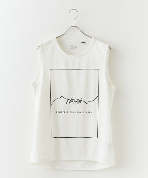 NANGA(ナンガ)の「NANGA/ナンガ DRY MIX FRAME LOGO T/T タンクトップ ノースリーブ(タンクトップ・メンズ・ホワイト/ブラック/ターコイズブルー・M/XL/L)」の4枚目の写真