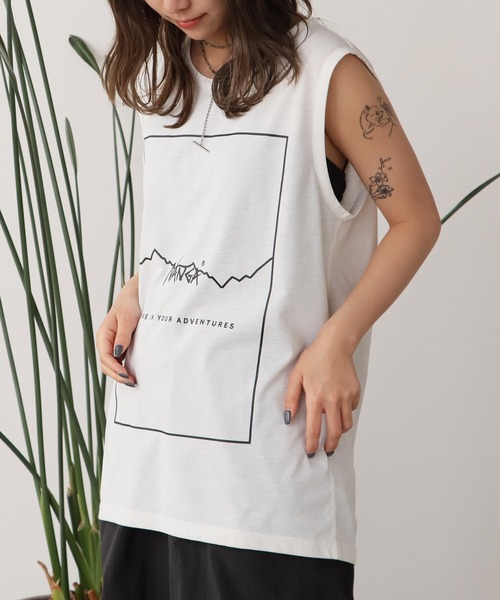 NANGA(ナンガ)の「NANGA/ナンガ DRY MIX FRAME LOGO T/T タンクトップ ノースリーブ(タンクトップ・メンズ・ホワイト/ブラック/ターコイズブルー・M/XL/L)」の6枚目の写真