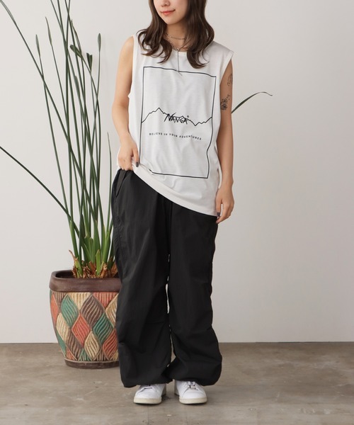 NANGA(ナンガ)の「NANGA/ナンガ DRY MIX FRAME LOGO T/T タンクトップ ノースリーブ(タンクトップ・メンズ・ホワイト/ブラック/ターコイズブルー・M/XL/L)」の8枚目の写真