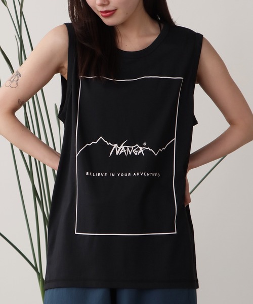 NANGA(ナンガ)の「NANGA/ナンガ DRY MIX FRAME LOGO T/T タンクトップ ノースリーブ(タンクトップ・メンズ・ホワイト/ブラック/ターコイズブルー・M/XL/L)」の10枚目の写真