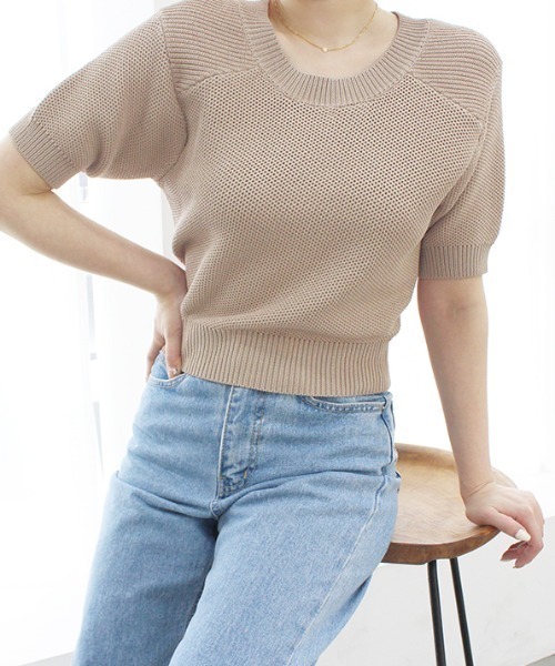 MODE ROBE（モードローブ）の「バックオープンデザインニット（Tシャツ/カットソー・レディース・ホワイト/ブラック/ベージュ・FREE）」の21枚目の写真